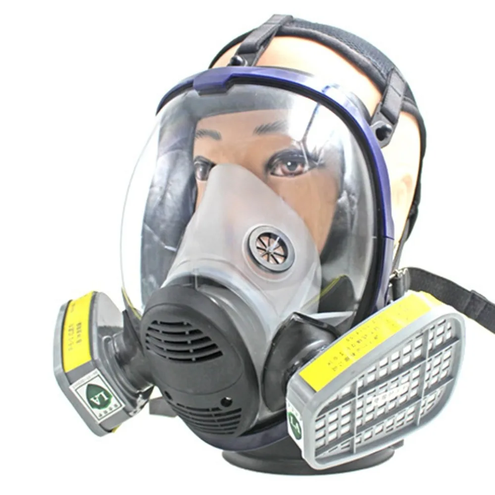 Goede Anti Zuur Gas Veiligheid Masker Voor Industrie Schilderen Spuiten Anti dust Volledig Gezichtsmasker Respirator Gas Masker met Filter Covers