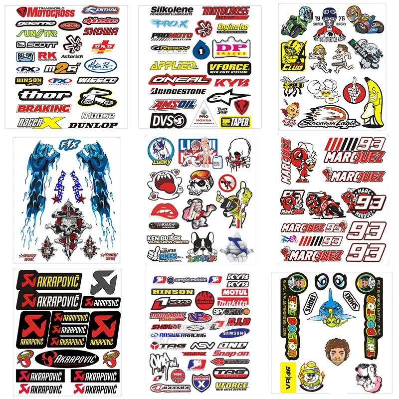 

Motorcycle Stickers PVC Reflective car accessories Decals for Racing Motor helmet Refrigerator notebook car styling Waterproof