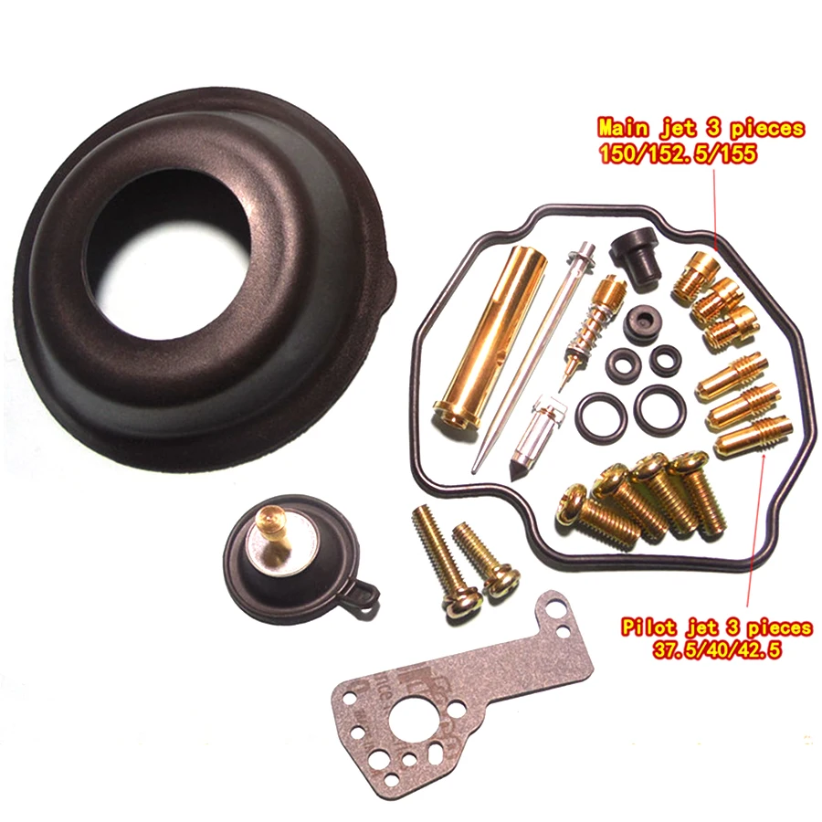 

Motorcycle Carburetor Repair Kit with Jet needle (J.N.) and Needle jet (N.J.) Plunger Vacuum Diaphragm for YM Vmax1200/VMX12