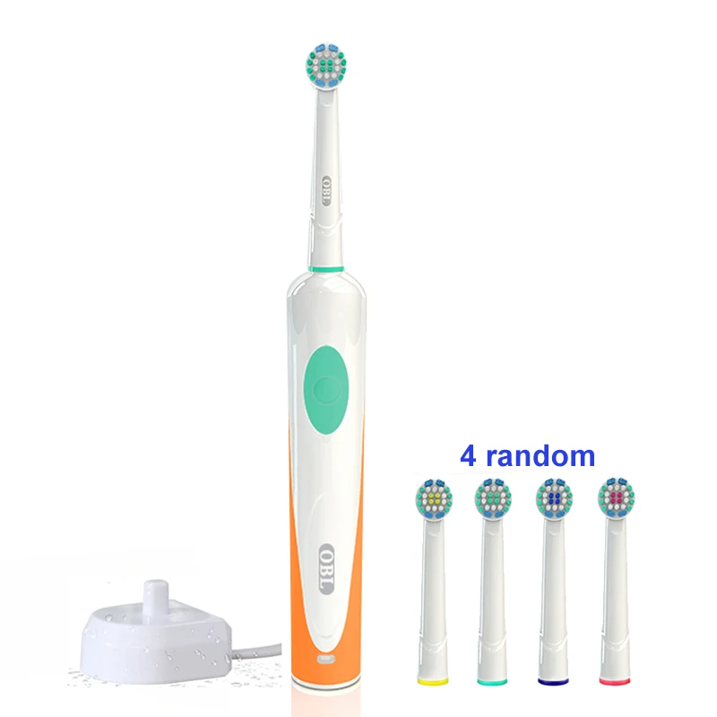 

Electric Waterproof Toothbrush Rotating Whitening Rechargeable Toothbrushes IPX7 With 4pcs Tooth Brush Replacement Heads