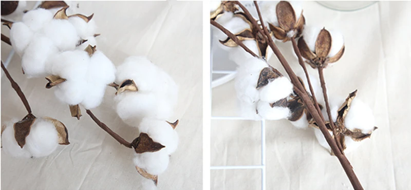 JAROWN Simulation Flower Artificial 10 Heads Natural Cotton Branches Home Decoration Wedding Bouquets DIY Fake Flowers Decor (9)