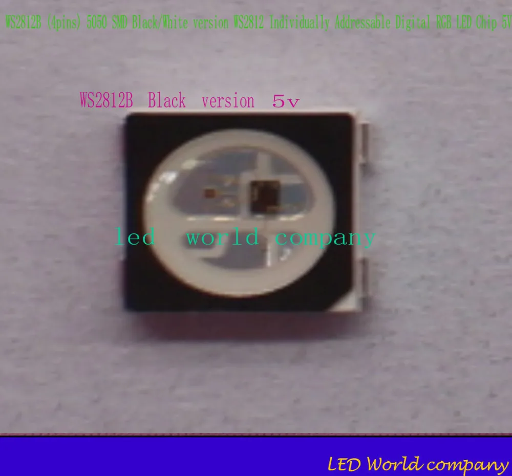 10 шт. WS2812B(4 pin) 5050 SMD черный/белый вариант WS2812 индивидуально адресуемых цифровой RGB светодио дный чип 5 В