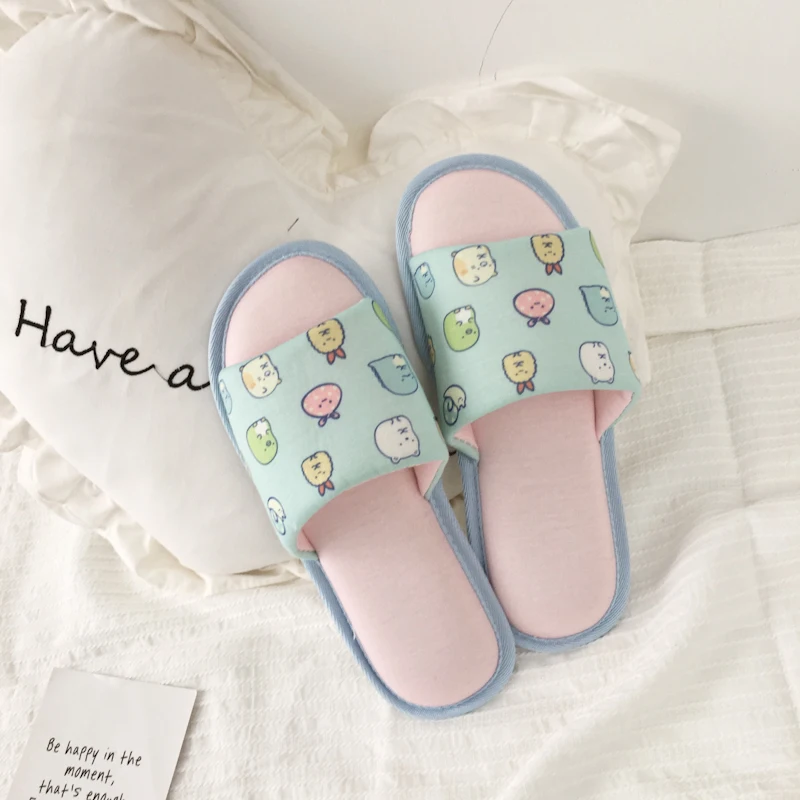 

Millffy Cute Woman Slippers Cartoon Knitted Fabric Open Toe Slippers Spring Summer Home Cartoon Bio Cute Bunny Slippers