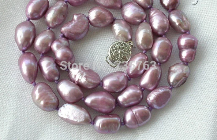 

HOT 0015078 5pc stunning baroque lavender freshwater cultured pearl necklace
