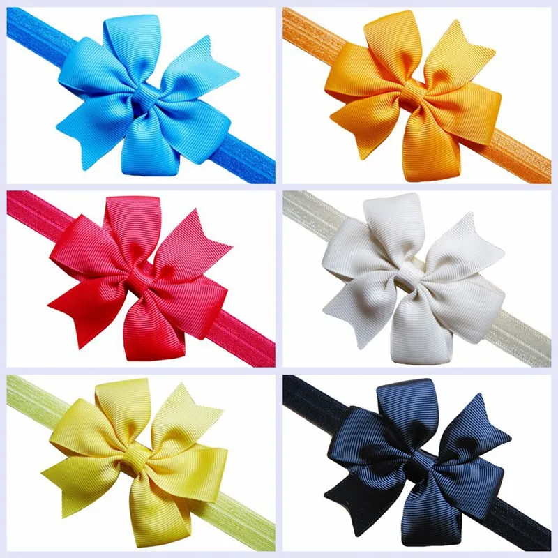 

1pc Hair Bow Headband DIY Grosgrain Ribbon Bow Elastic Hair Bands Tie For Newborn Kids Hair Accessories