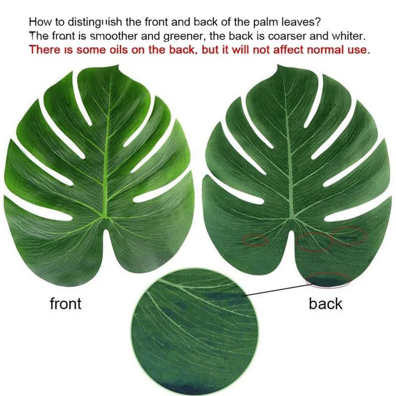 12 шт. зеленые декоративные тропические искусственные тропические Пальмовые Листья Гавайский Luau пляж Свадебная вечеринка стол Элегантные украшения