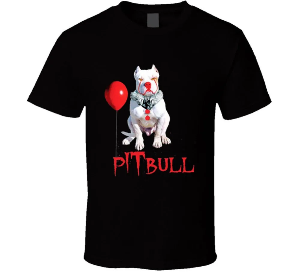 Best Pit Bull Penny Wise It Clown Parody Scary Halloween Cosplay Costume Funny 2019 Creative Novelty Summer Style Slim Fit T Shirts