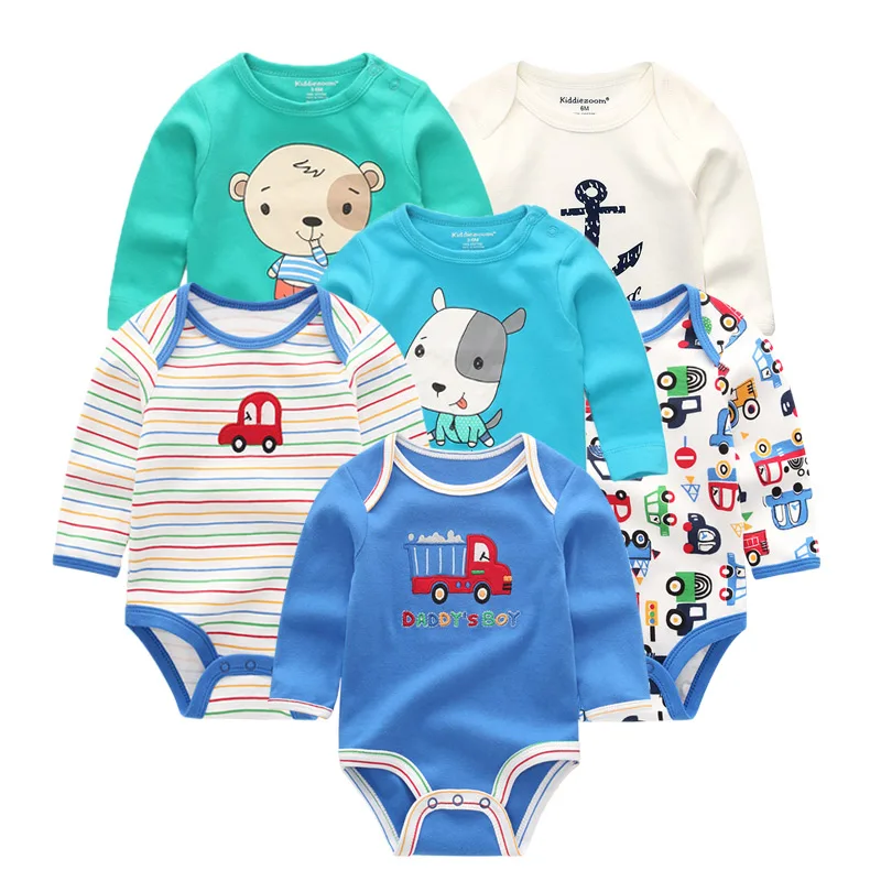 6 шт./лот, зимняя одежда для новорожденных, хлопчатобумажный комбинезон с длинными рукавами для малышей, Ropa para малыш Bebe, одежда для девочек