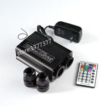 32 Вт RGB LED Волоконно-Оптический Двигатель Водитель двойной головкой + 28key РФ Дистанционный регулятор освещения проекта DIY главная Декоративные огни