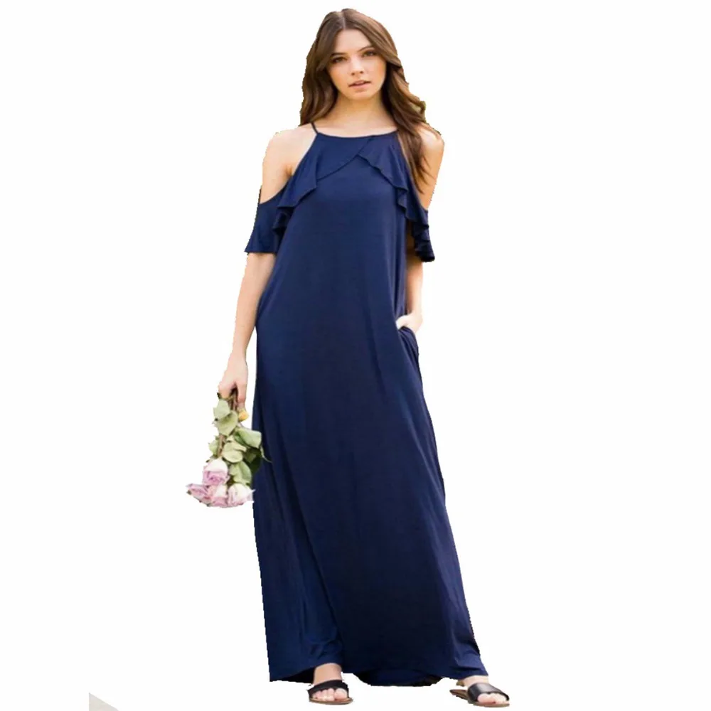 Sexy Women Beach Dress Maxi Dress Solid Beach Long Dress Multiway
