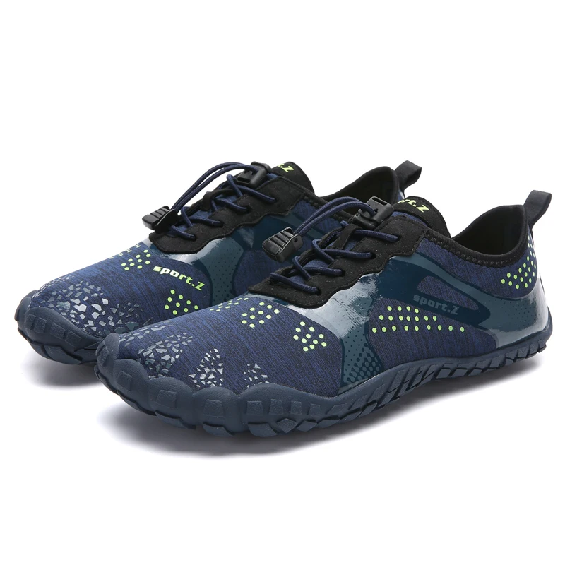 Летняя обувь для воды мужские пляжные сандалии спортивная обувь мужская быстросохнущая река море тапочки дайвинг носки для купания Tenis Masculino - Цвет: shenlan