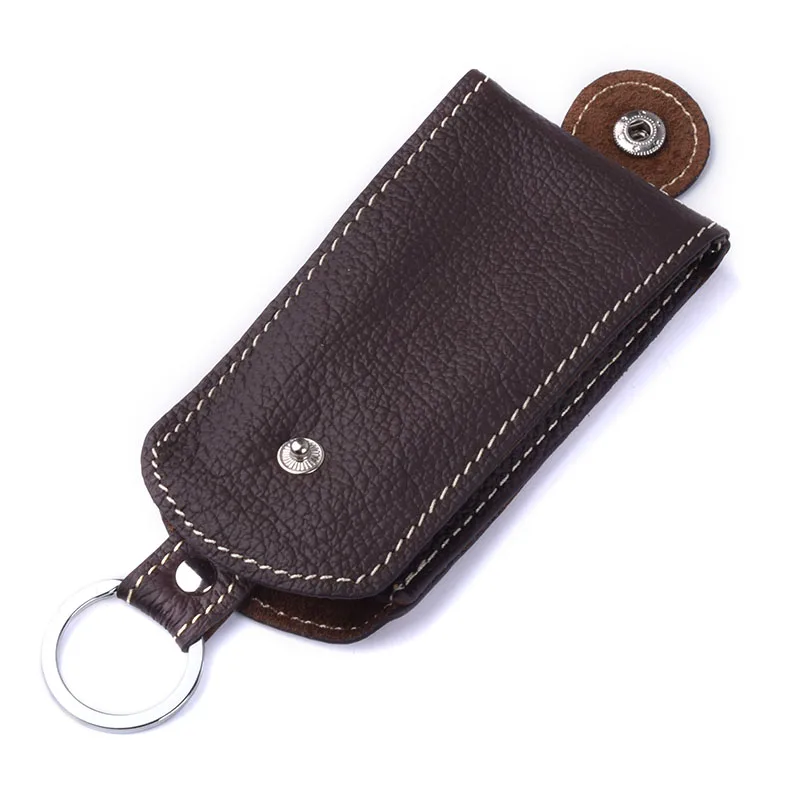 Genuine Leather Pull style Car Key Holder Case Women Housekeeper