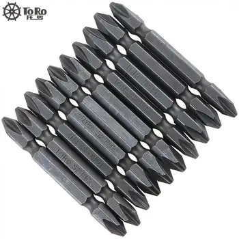 

TORO 10pcs 1/4 6.35mm Double Head S2 Electric Screwdriver Bits with Magnetic and Phillips Suitable for Pneumatic Tools