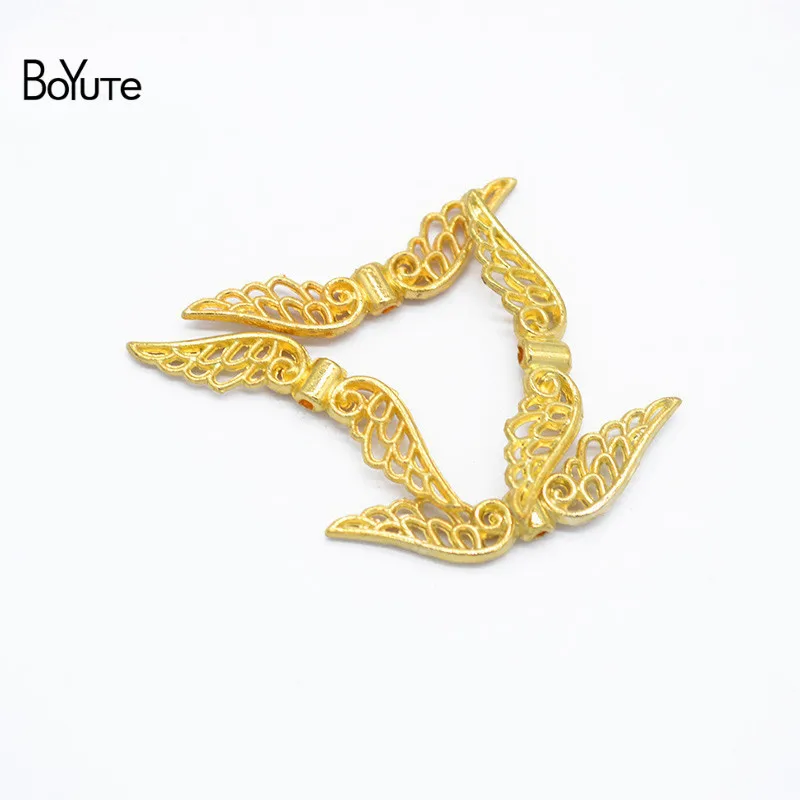 BoYuTe (100 PiecesLot) 318MM with 1MM Hole Metal Alloy Angel Wing Beads Diy Hand Made Jewelry Accessories Wholesale (3)