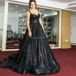 YNQNFS ED110 Robe Vestido Longo; блестящие арабский вечернее платье длинный Элегантный черный Цвет 2019