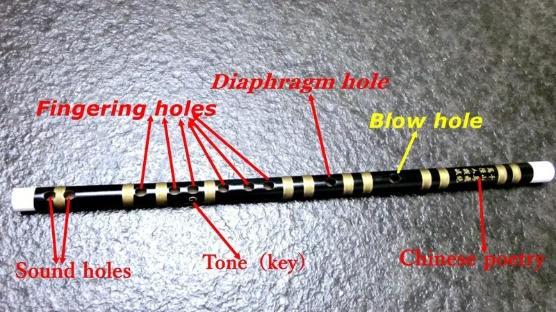 Китайская бамбуковая флейта DIZI, одна секция, флейта для начинающих, F/G ключ, поперечная флейта, музыкальные инструменты, Flautas, китайские бамбуковые флейты