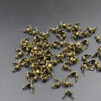 

FLTMRH 50pcs 8mm*4mmmm Jewelry Gold silver color The End Findings Clasps End Caps Crimps Beads For DIY Jewelry Accessorie.