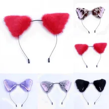 Модный мигающий, мерцающий мех уши косплей аниме костюм кошки повязка на голову для женщин девочек подарок на день рождения