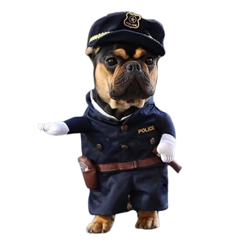 Забавные костюмы для собак, крутая полицейская Одежда для собак, костюм для щенков, пальто, одежда для собак, костюм для кошки, наряд на Хэллоуин