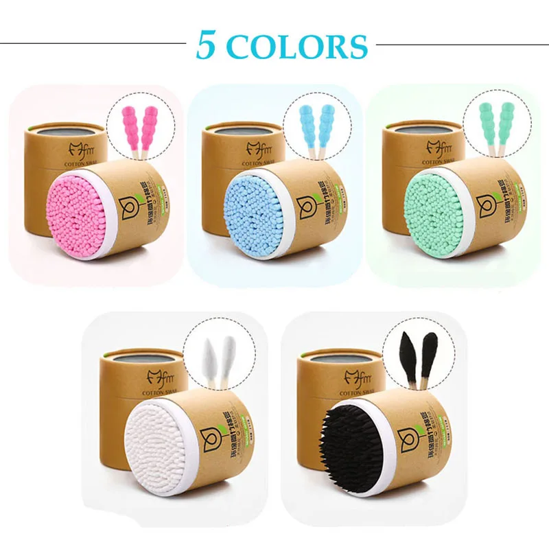 “ Pcs de Bambu Beleza 200 Algodão Cotonete Microbrush