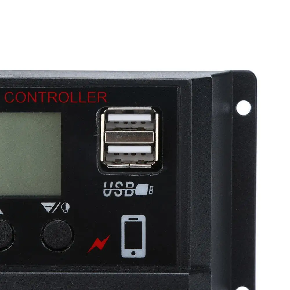 Автоматический Солнечный двойной USB 5 В выход 60 А 12 24 в PWM с ЖК контроллером заряда