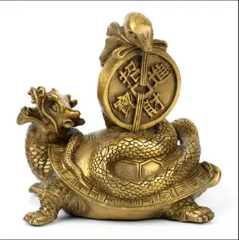 

SUIRONG---2017 801+++Brass ornaments Xuanwu dragon turtle lucky animal bronze decoration