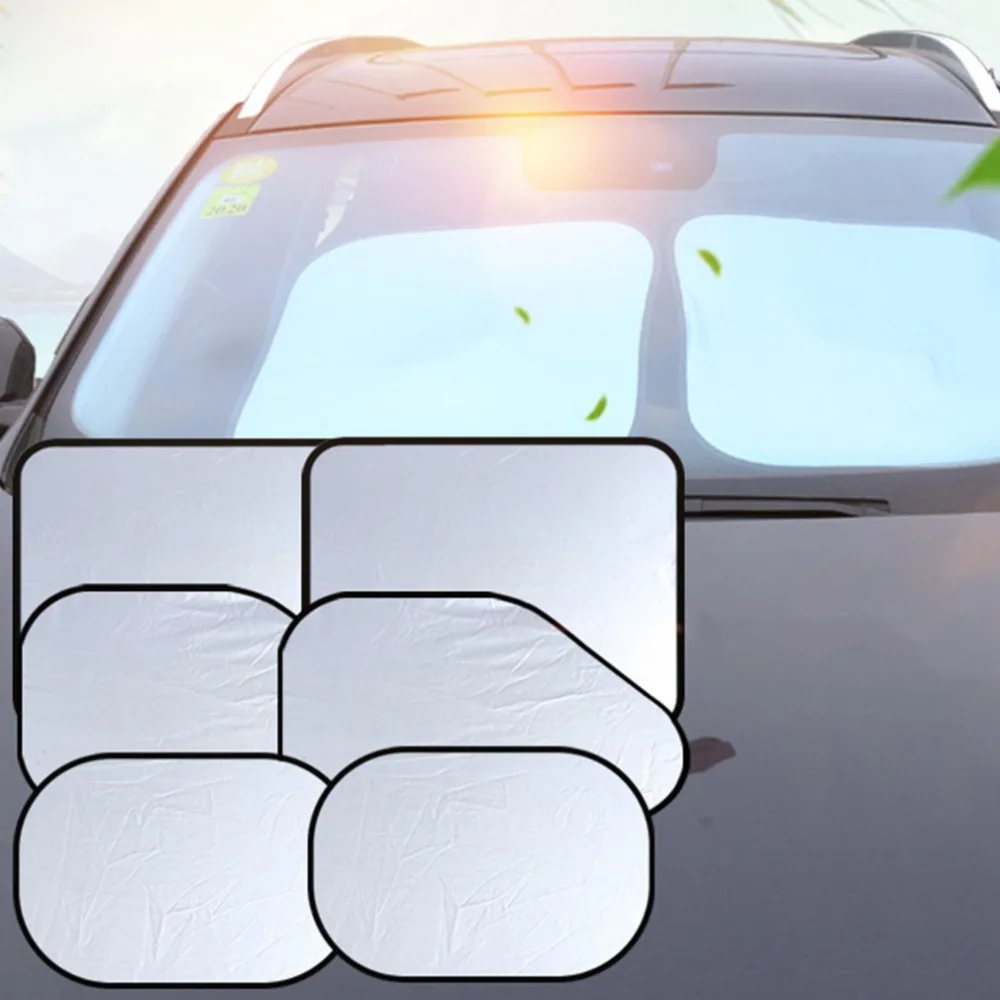 6pcs Car Windshield Sunshades Cover Casual Front Rear Sun Reflective