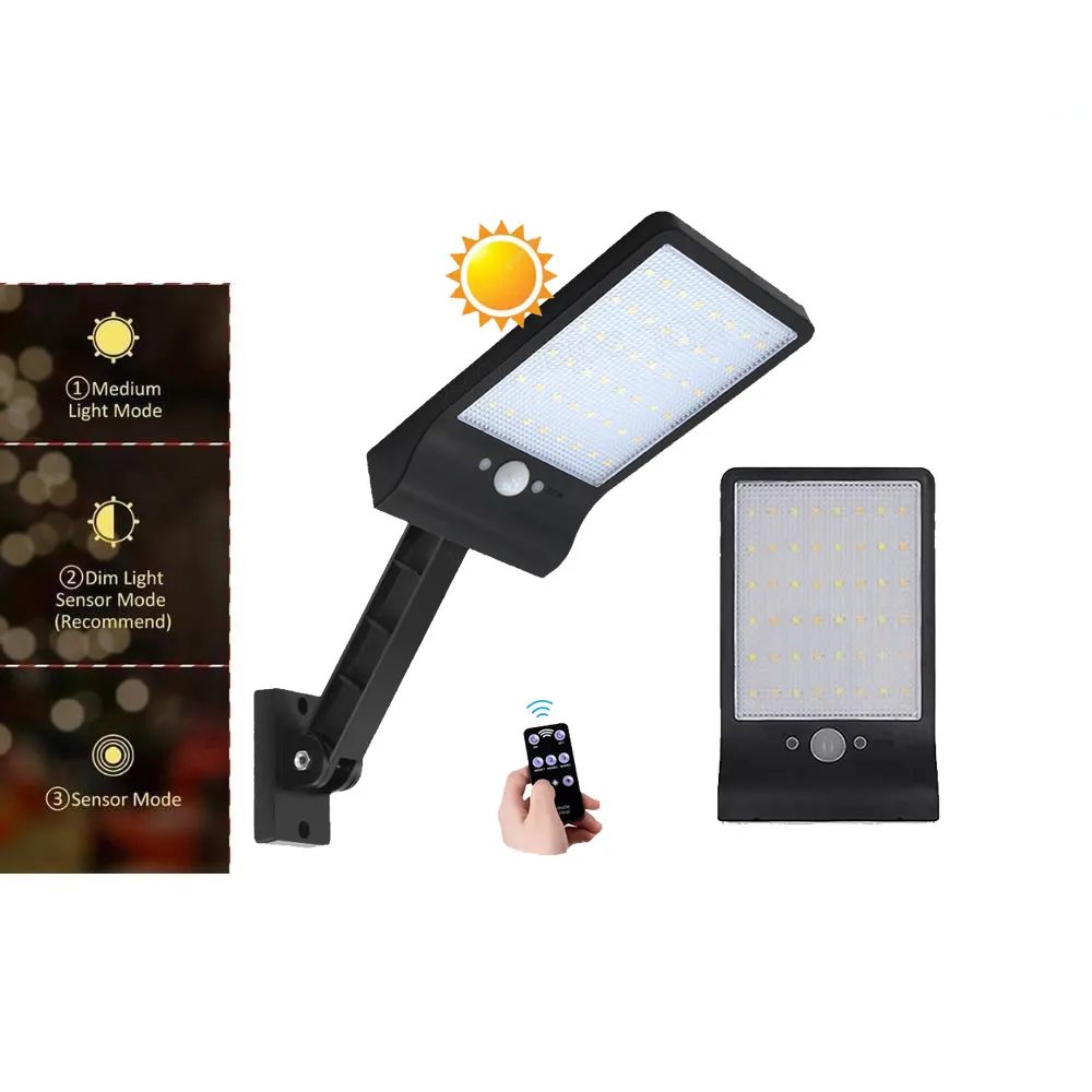 

remote control bracket solar street light Newest 800 LM 48 LED Solar Power Street Light PIR Motion Sensor wall Lamp Outdo spot