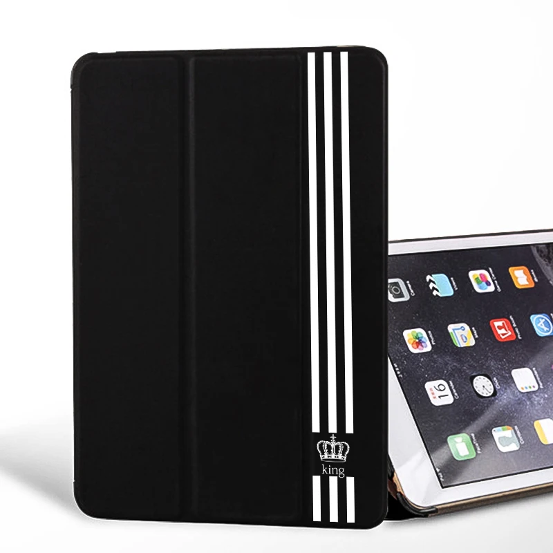 Простой флип чехол Line King Queen для iPad Mini 5 4 3 2 1 планшета с функцией автоматического