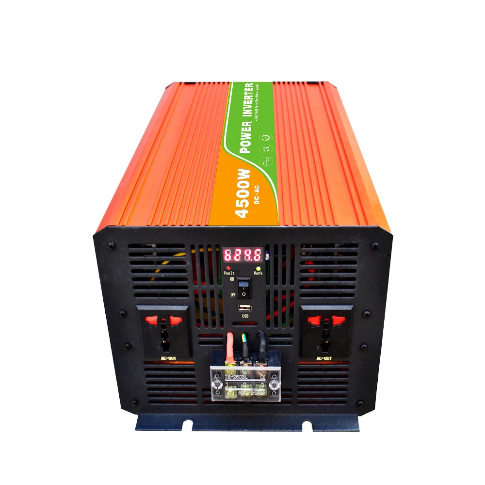 Цифровой 24VDC(21-30 в) 4500 Вт решетки инвертор к 100-240VAC Ouput, пиковая мощность 9000 Вт Чистая синусоида солнечный инвертор с 5 В USB