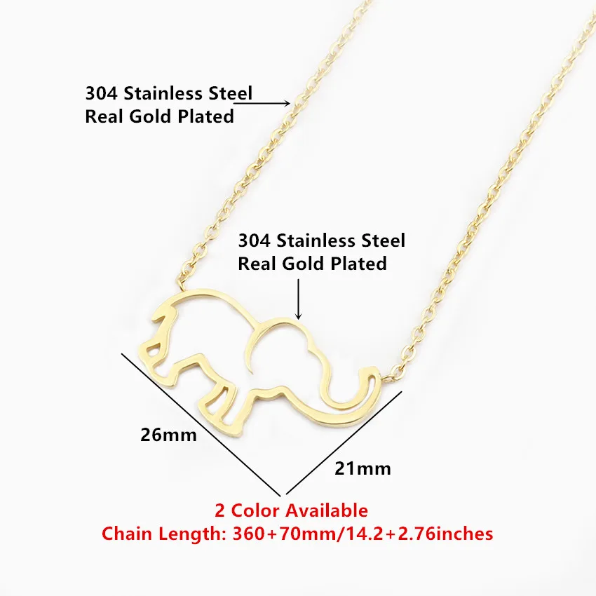 Stainless Steel Good Luck Elephant Outline Necklaces Pendants For Women Fashion Jewelry 2017 Collier Lucky Charm Mother Gifts|pendants for