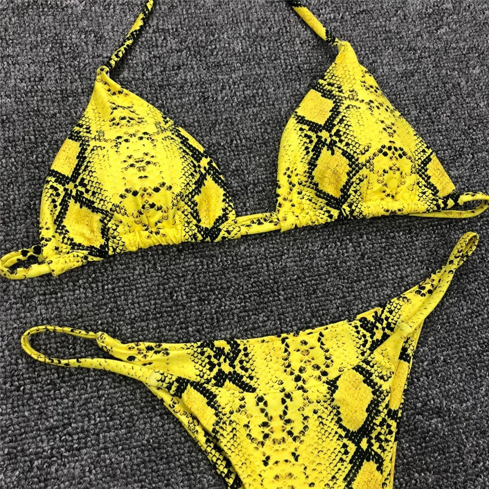 Женский купальник бикини с леопардовым принтом Maillot De Bain желтый пуш ап 2019| |