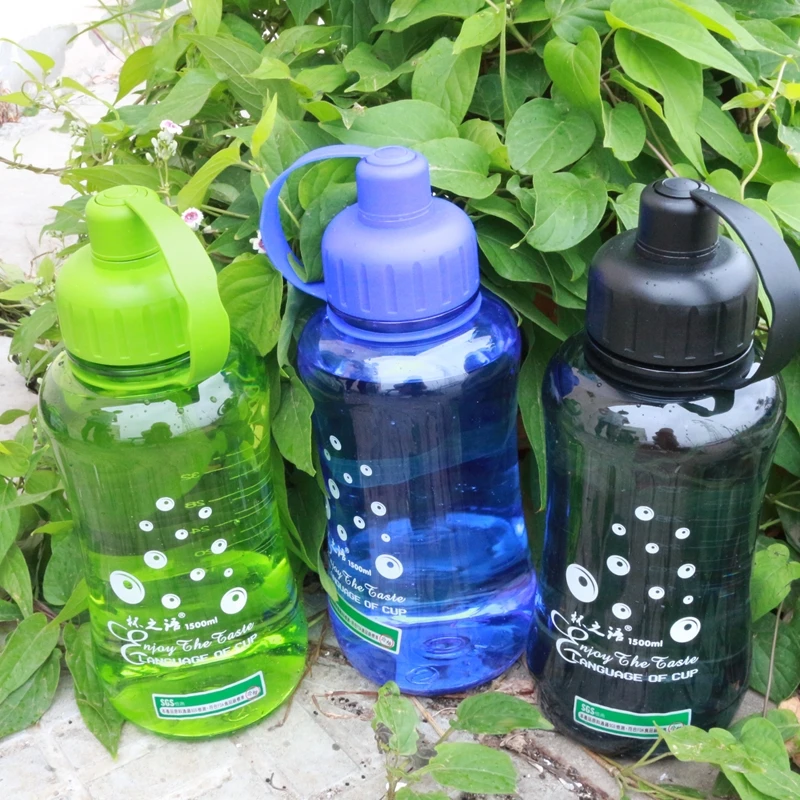 1000ml\1500ml\2000ml portable leak proof sports bottle non toxic transparent water bottle