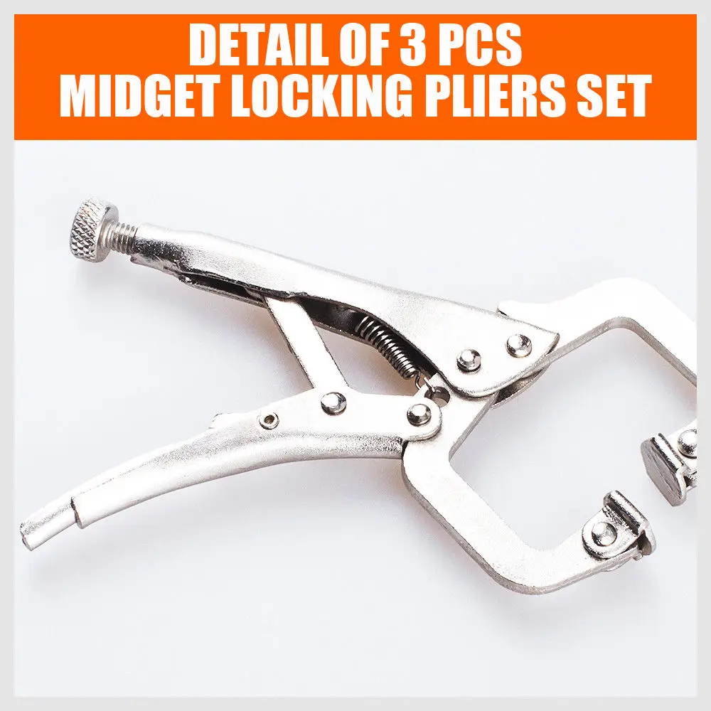 HORUSDY 3PC Vise Grip Carbon Steel Welding Tool Set Adjustable Jaw Pliers C Clamp Holder Locking Mole Forcep Welding Holders kit HORUSDY 3PC Vise Grip Carbon Steel Welding Tool Set Adjustable Jaw Pliers C Clamp Holder Locking Mole Forcep Welding Holders kit