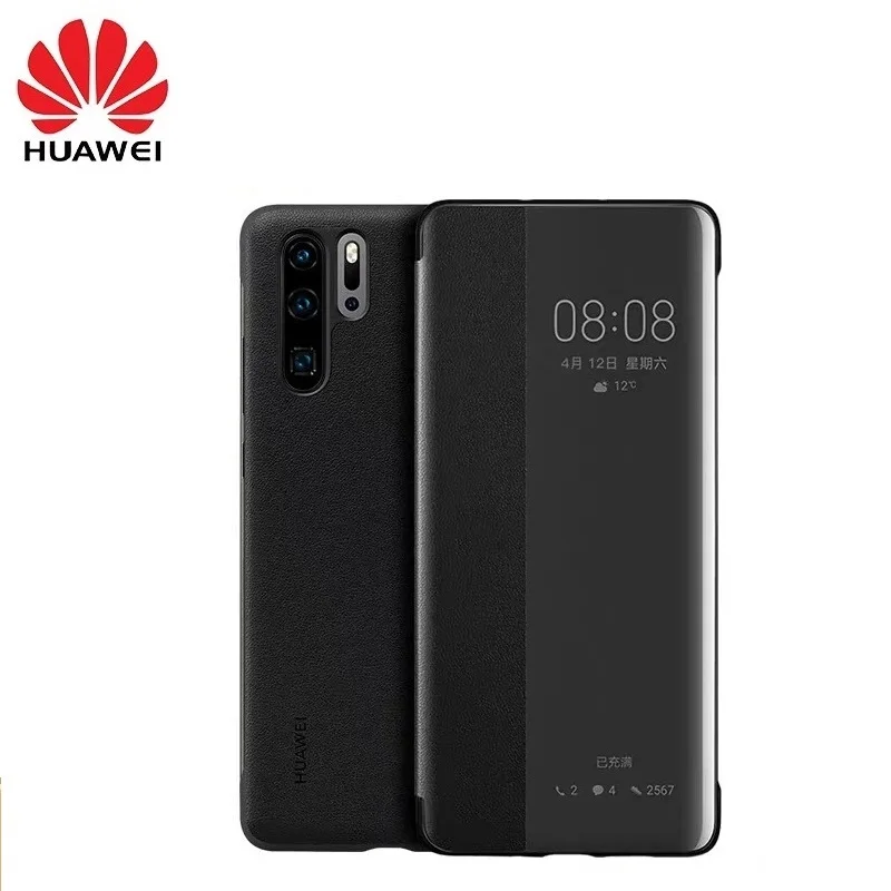 

Original huawei smart window holster Flip Cover Leather Phone Case For Huawei P30 P30pro