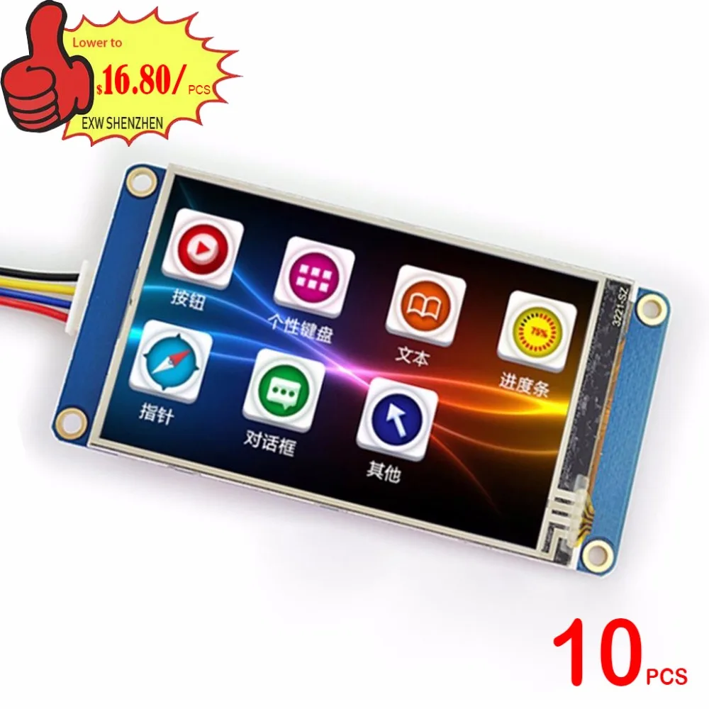 10 шт. X 3,2 "Nextion одноцветное ичм умных USART UART серийный сенсорный TFT ЖК-дисплей модуль Дисплей Панель для малина Pi 10 шт. X 3,2 "Nextion одноцветное ичм умных USART UART серийный сенсорный TFT ЖК-дисплей модуль Дисплей Панель для малина Pi