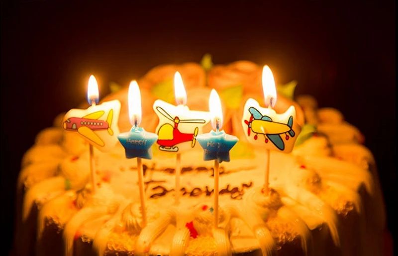 [RainLoong] Art Candle airplane For Happy Birthday Party Cake Candle