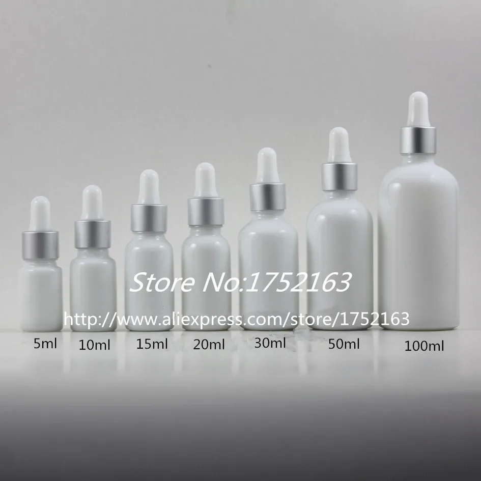 Wholesale 10ml white glass bottle with silver collar Essential oil Glass dropper Serum bottles 50pcs/lot | Красота и здоровье