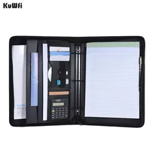 Pocket Calculator With Multifunctional Portfolio Padfolio Folder Document Case Organizer A4 PU Leather Zippered Closure Pocket Calculator With Multifunctional Portfolio Padfolio Folder Document Case Organizer A4 PU Leather Zippered Closure