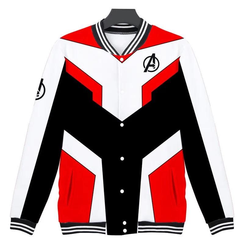 New Avengers Endgame Quantum Realm Sweatshirt Jacket 3D Printed Baseball Uniform Coat Advanced Tech Baseball Jacket Cosplay