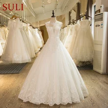 SL-1 Новое поступление А-силуэт без рукавов Тюль Кружева Аппликации винтажное свадебное платье-бохо