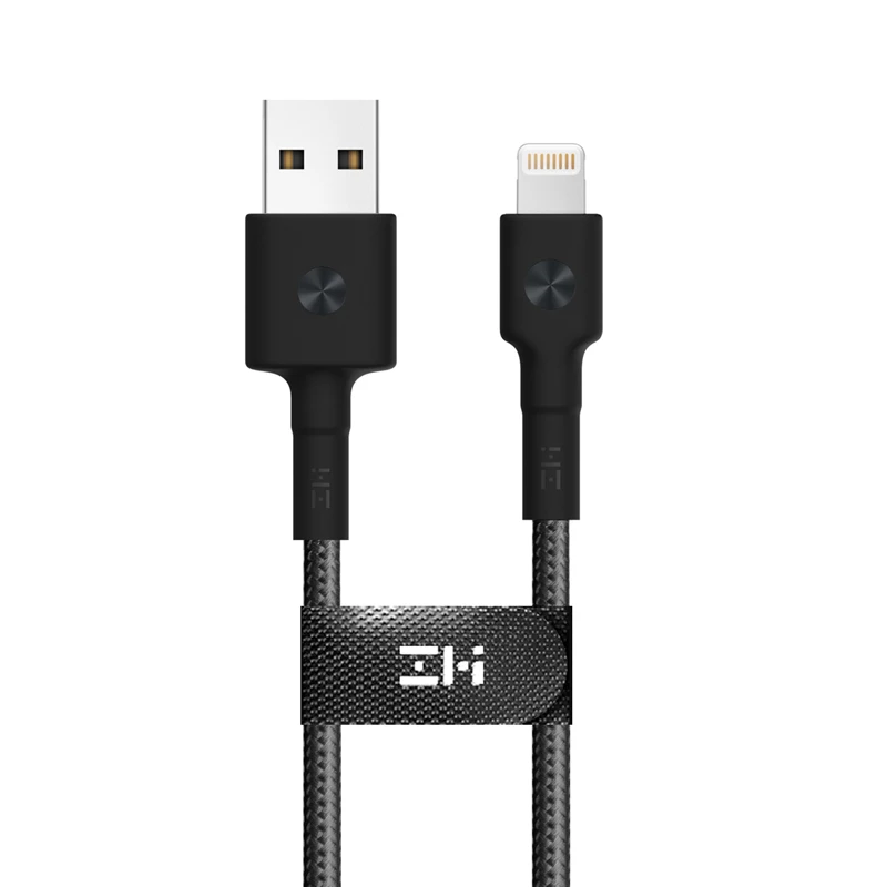 Xiaomi ZMI MFI Сертифицированный для iPhone Lightning USB кабель type-C кабель зарядное устройство Шнур для передачи данных для iPhone X 8 7 6 Plus шнуры для зарядки - Цвет: black