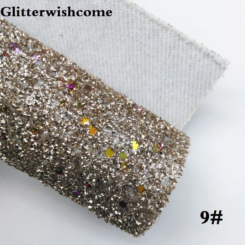 Glitterwishcome 21X29 см A4 размеры синтетическая кожа, с эффектом блестящей кожи Ткань Винил для Луки, GM044A - Цвет: 9