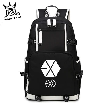 

frdun Tommy EXO Multifunction Backpack USB Charging Man Laptop Bag Kpop Print For Kids Shoulder Bag Stylish Boys&Girls Backpack