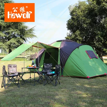 

Hewolf new arrive high quality 4-6 person outdoor Travel camping tent