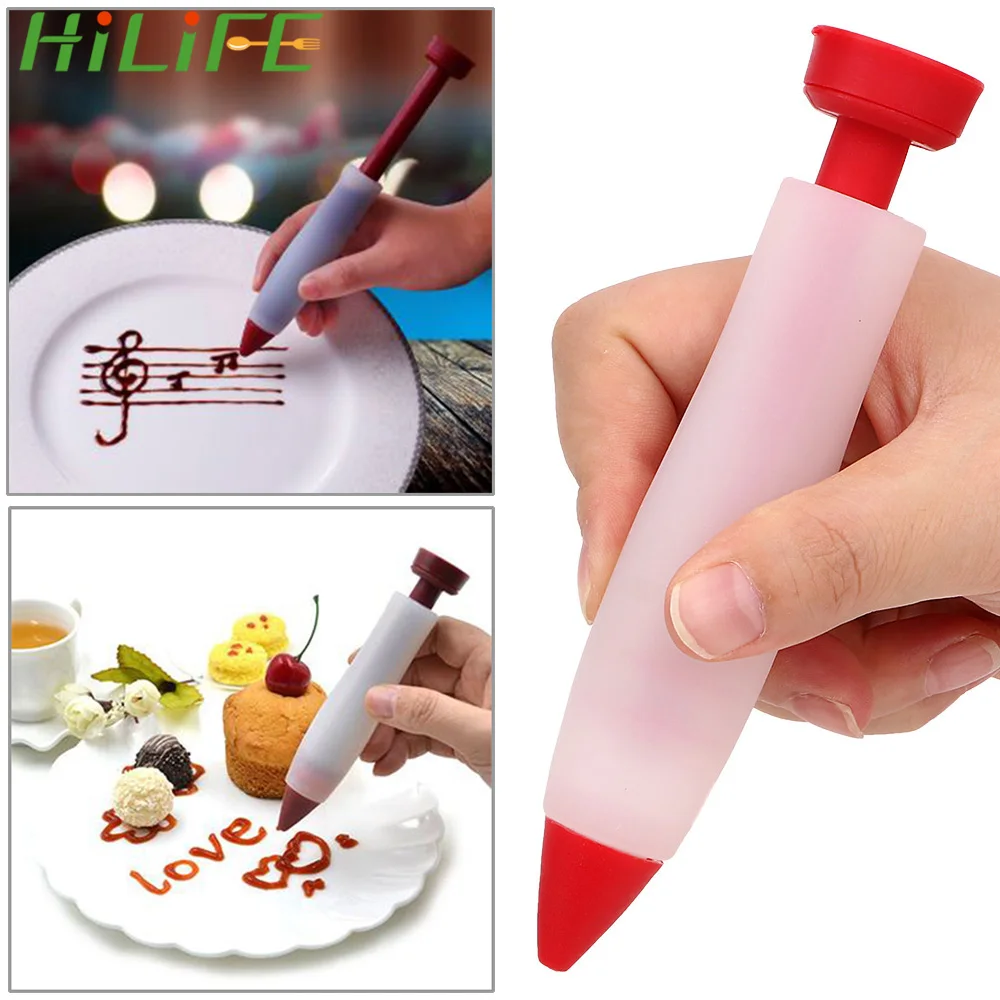 

HILIFE Silicone Food Writing Pen Cake Decorating Tools for Chocolate Jam Syrup Cream Cookie Icing Piping Pastry Nozzles