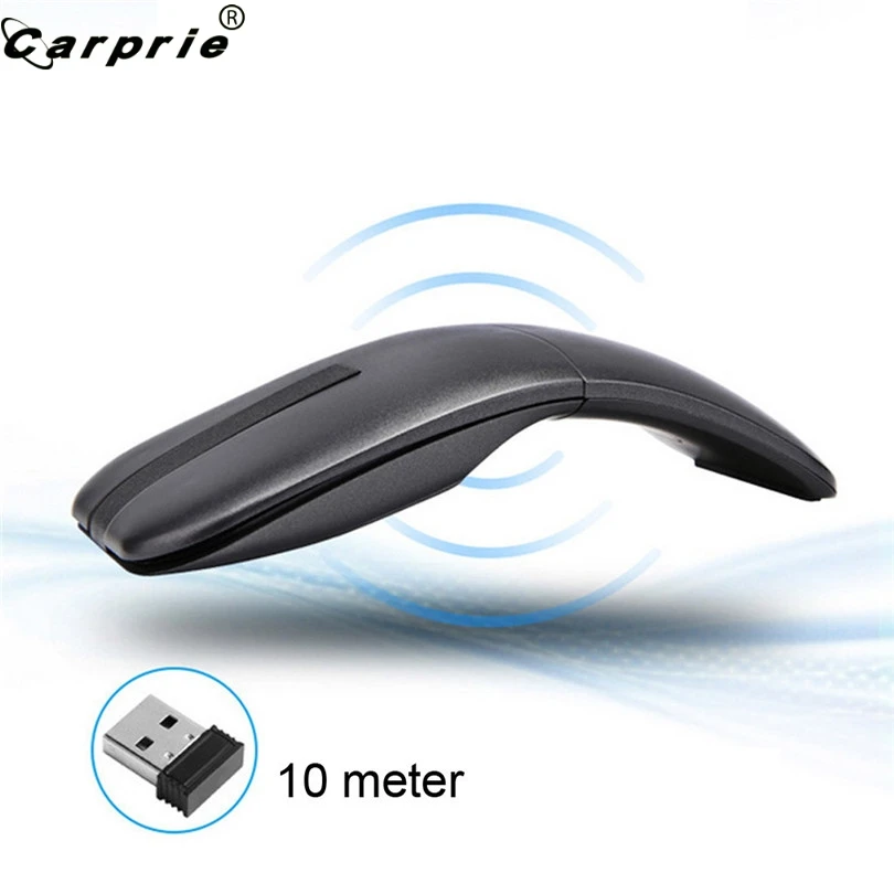 

CARPRIE 1pc Ultra Thin 2.4G Wireless Mouse 180 degree Rotatable Hinge Touch Senstive 1600DPI Mice +USB Receiver 90422