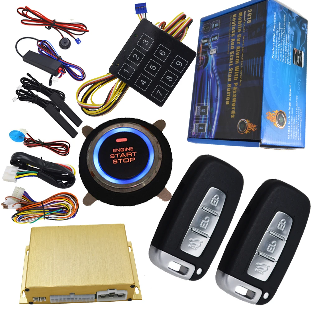 

cardot keyless engine start stop system automotive central lock smart anti robber feature when engine is running auto alarm