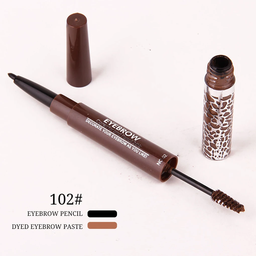 popfeelWater Prooft Sweat Resistant Eyebrow Cream Eyeliner Pen Brush Comb Women Girl Makeup Supplies