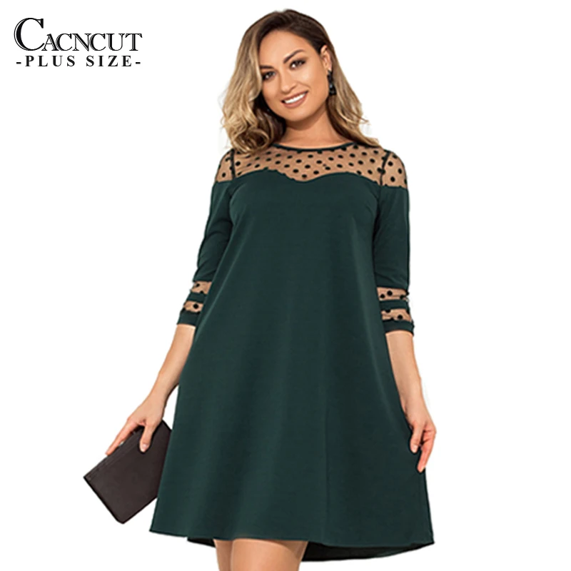 CACNCUT женское летнее сексуальное платье 5XL 6XL размера плюс Сетчатое Свободное